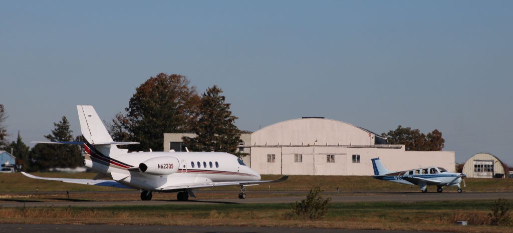 Cessna Citation Latitude (N623QS) - Taxiing for departure is this 2020 Cessna Citation Latitude 680A in the Autumn of 2021.