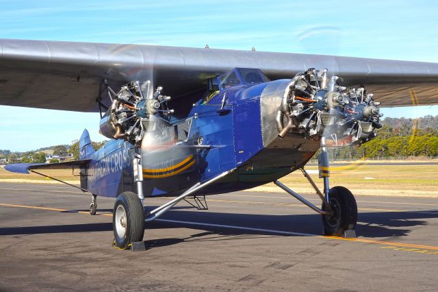 VH-USU — - The HARS Aviation Museum's replica Fokker F.VIIb/3m, 'Southern Cross' with all three Jacobs engines running in preparation for flight.