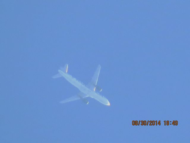 Airbus A319 (N908FR) - Frontier flight 227 from Branson Mo to DEN over Baxter Springs KS (78KS) at 30k feet.
