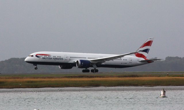 Boeing 787-9 Dreamliner (G-ZBKF) - British Airways B789 Dreamliner departs runway 9 for London Heathrow on 10/4/16. 