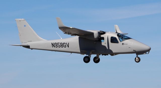 TECNAM P-2006T (N958GV) - A Tecnam P2006T  in a gear-down, low pass down Runway 6 at Northeast Alabama Regional Airport, Gadsden, AL - October 17, 2020.