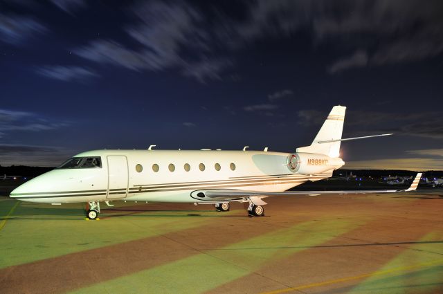 IAI Gulfstream G200 (N988KD) - Seen at KFDK on 10/7/2009.  The sky in this photo was not photoshopped.  The lens was open 30 seconds and the clouds were low and moving fast.    a href=http://discussions.flightaware.com/profile.php?mode=viewprofile&u=269247  [ concord977 profile ]/a