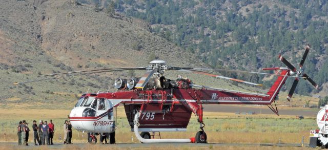 Sikorsky CH-54 Tarhe (N795HT) - At the Portola Airport near the "Walker Fire"