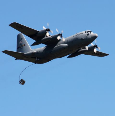 Lockheed C-130 Hercules — - Pallet Drop at Hardwood Range Finley, WI / close to Volk Field by the Flying Vikings 934th Airlift Wing based in Minneapolis.