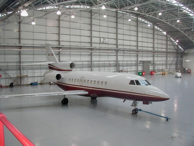 Dassault Falcon 900 (N973M) - DA900 - Motorola in Hanger 1 Farnborough