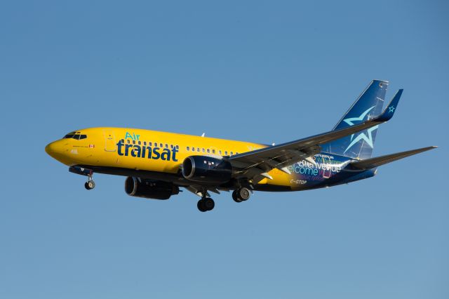 Boeing 737-700 (C-GTQP) - Air Transat Boeing 737 with yellow special livery