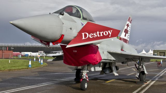 EUROFIGHTER Typhoon (ZK315) - RAF 41(R) Test & Evaluation Squadron Eurofighter Typhoon FGR4 ZK315 on static display at RAF Scampton - 9th September 2017.br /ZK315, which was the 100th Typhoon built for RAF Service, has been painted in a centenary paint scheme in preparation for its 100th anniversary since formation in 1915. 