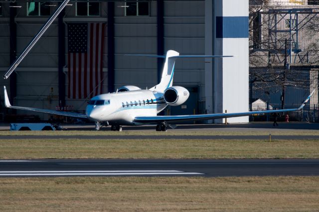 Gulfstream Aerospace Gulfstream G650 (N650CP) - A reregistered Pfizer G650, ex N3CP, being pushed into their hangar.  It is likely N3CP will be a G700 in the near future.