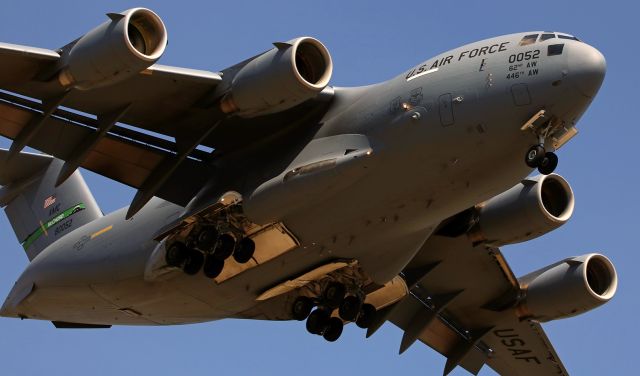 98-0052 — - "The Spirit Of McChord" (98-0052), which was the first C-17A Globemaster III delivered to McChord almost two decades ago, is caught here landing at Reno Tahoe International.br /* As with all my posts, viewing the actual sized picture (FULL) instead of the Medium or Large Thumbnail (preview) versions will provide the best Q. *