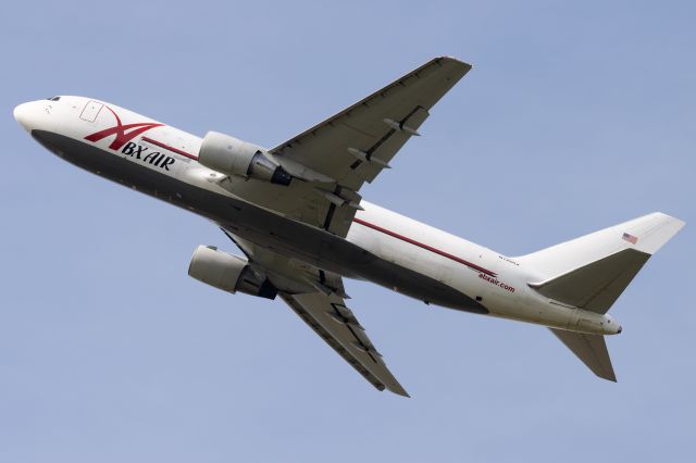 BOEING 767-200 (N749AX) - Taken around 11:20, taking off a few minutes early. Taken at the West Free Waiting Lot.