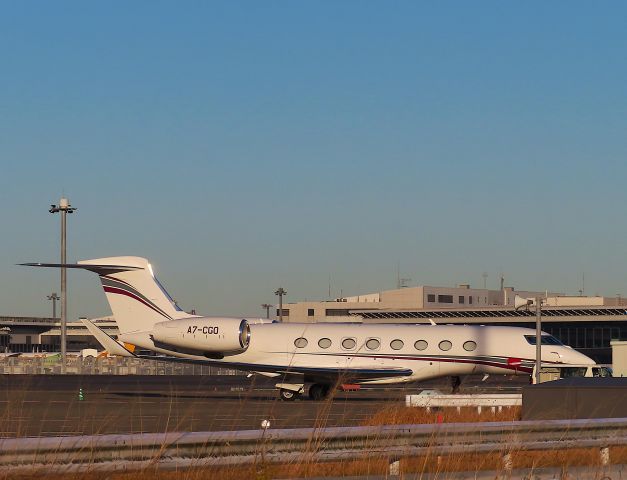 Gulfstream Aerospace Gulfstream G650 (A7-CGO) - Photo taken on Dec 25, 2022.br /QQE200/25  NRT-BOS