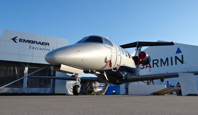 Embraer Phenom 100 (N458EE) - Embraers Phenom 100 on display at EAA AirVenture 2015!