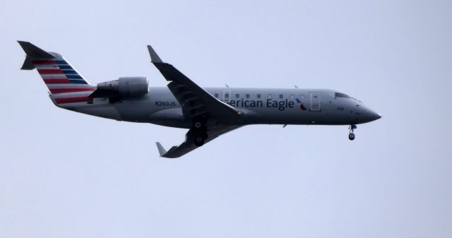 Canadair Regional Jet CRJ-200 (N260JS) - On final is this 2004 American Airlines Eagle Canadair Regional Jet CRJ-200 in the Spring of 2019.