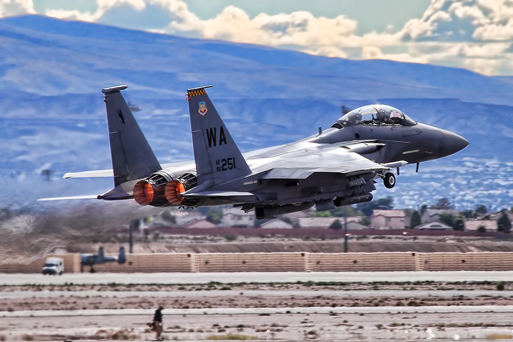 McDonnell Douglas F-15 Eagle — - The MudHen taking off for the Air to Air and Air to Ground demo..