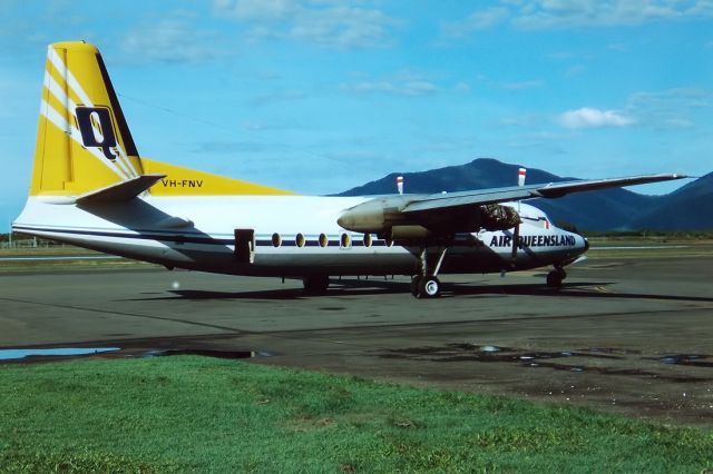 Diamond Twin Star (VH-FNV) - AIR QUEENSLAND - FOKKER F-27-200 FRIENDSHIP - REG : VH-FNV (CN 10252) - CAIRNS QLD. AUSTRALIA - YBCS (24/6/1986)