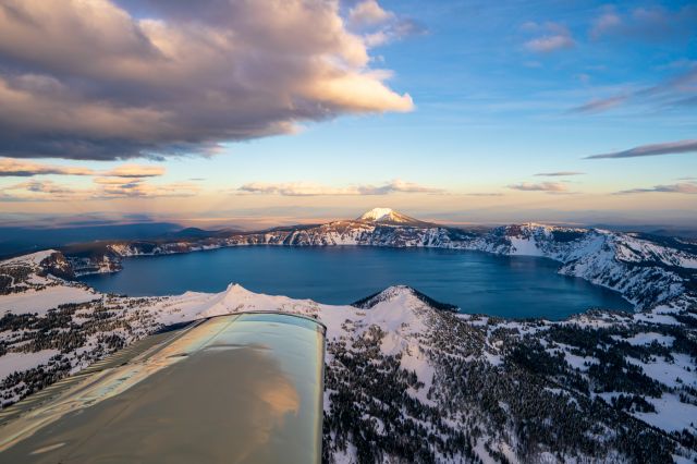 Beechcraft Sundowner (N2330W) - Had to make the slight detour when passing by crater lake.