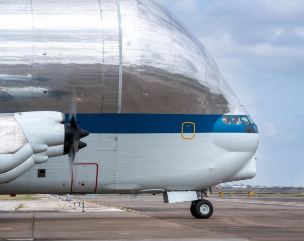 N941NA — - The infamous B377SGT (Super Guppy) taxis to Taxiway Hotel from the NASA ramp at EFD on 3/12/2021