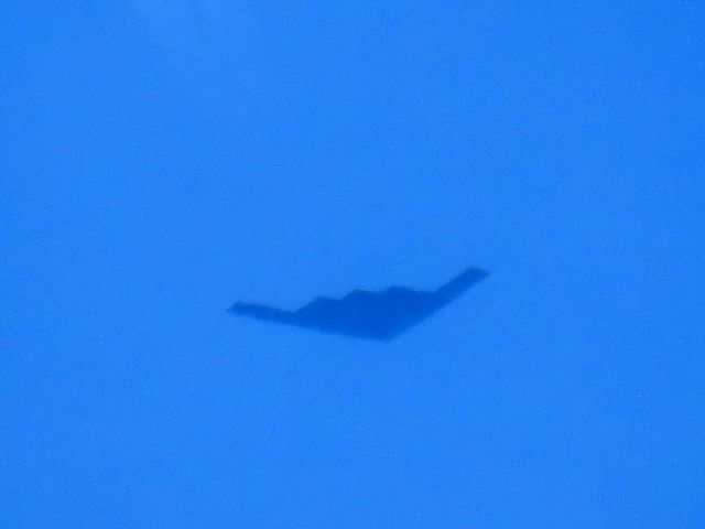 Northrop Spirit (88-0328) - Flying high over Baxter Springs Kansas (78KS) in Southeast heading East towards Joplin Missouri.