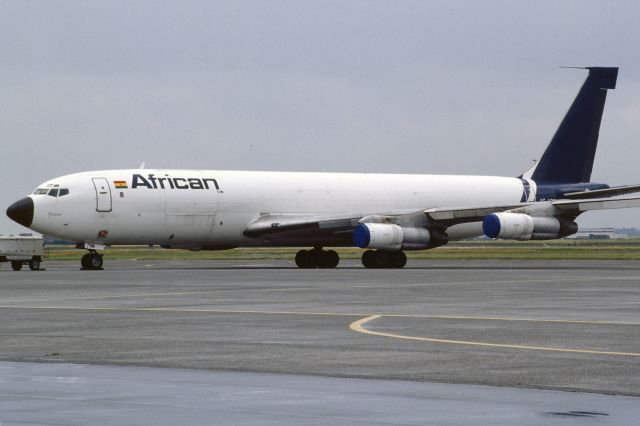 Boeing 707-300 (9G-ADM) - African Airlines International B707-321C (ex Pan Am N459PA) in July 1993 at Oostende