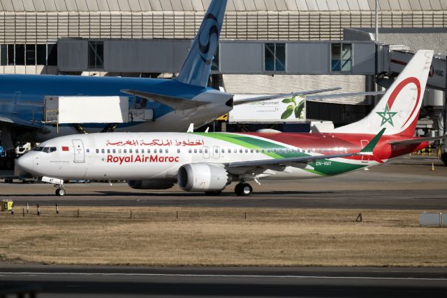 Boeing 737 MAX 8 (CN-MAY) - 27th June, 2025: Flight AT 801 taxiing out for departure to Casablanca from London Heathrow. 