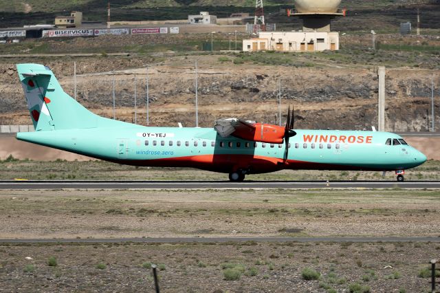 Aerospatiale ATR-72-600 (OY-YEJ) - Tenerife Sur - Reina Sofia (TFS / GCTS) - Spainbr /br /Photo taken: October 23, 2022br /br /Operator: Windrose Airlinesbr /Type: ATR 72-600 (212A)br /Registration: OY-YEJbr /Serial: 1262