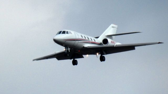 Dassault Falcon 20 (N244CK) - On short final is this 1977 Dassault/Sud Fan Jet Falcon 20 from the Winter of 2022.