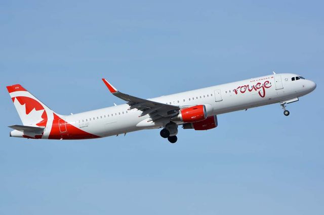 Airbus A321 (C-FJQD) - Rouge Airbus A321-211 C-FJQD at Phoenix Sky Harbor on January 22, 2016. It first flew as D-AVXW on November 24, 2015. Its construction number is 6884. It was delivered to Air Canada Rouge on December 4, 2015. 