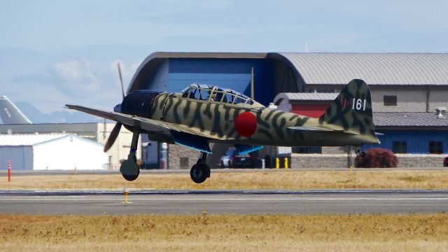 Mitsubishi A6M Zero (N3852) - Flying Heritage Collections Mitsubishi A6M3 ZERO (Ser #3852) on short final to Rwy 34L on 8.25.17.