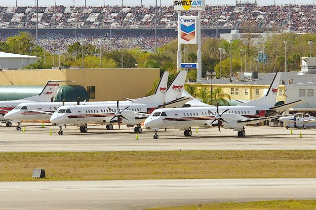 Saab 2000 (N511RH) - All 3 of Hendricks Saabs awaiting their next trip to KJQF. N509RH and N508RH are the other 2.