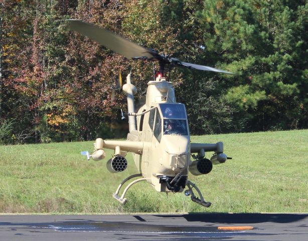 N998HF — - A Bell AH-1F Cobra, operated by the Army Aviation Heritage Foundation, arriving at Folsom Field, Cullman Regional Airport, AL, during the Elks Lodge 1609 sponsored Cullman Veterans Day Celebration - November 4, 2017.