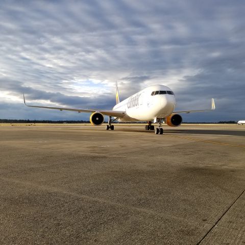BOEING 767-300 (D-ABOU) - Clean ramp, nice sky makes the plane look like an RC, until it gets closer