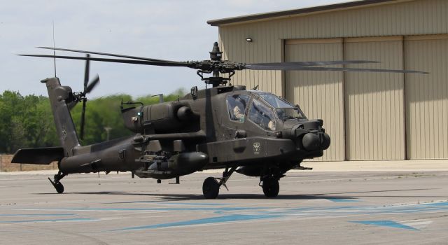 1403039 — - A U.S. Army Boeing AH-64E Apache Guardian of the 1st Battalion, 101st Aviation Regiment "Expect No Mercy" taxiing on the ramp at Pryor Field Regional Airport, Decatur, AL - April 21, 2022.