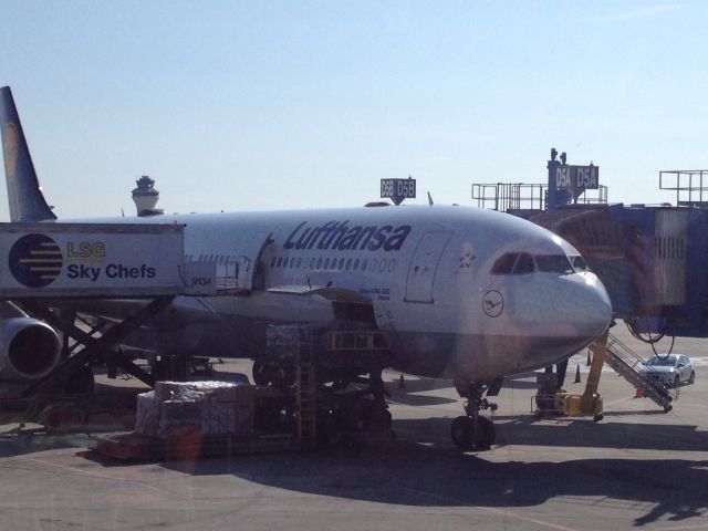 — — - A Lufthansa Airbus a340 at Detroit International Airport (KDTW) on March 21, 2014.