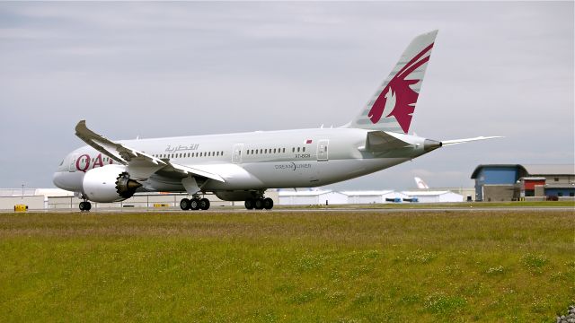 Boeing 787-8 (A7-BCB) - Another photo of BOE461 (LN:58) on its takeoff roll on runway 34L to begin its maiden flight on 6/25/12.