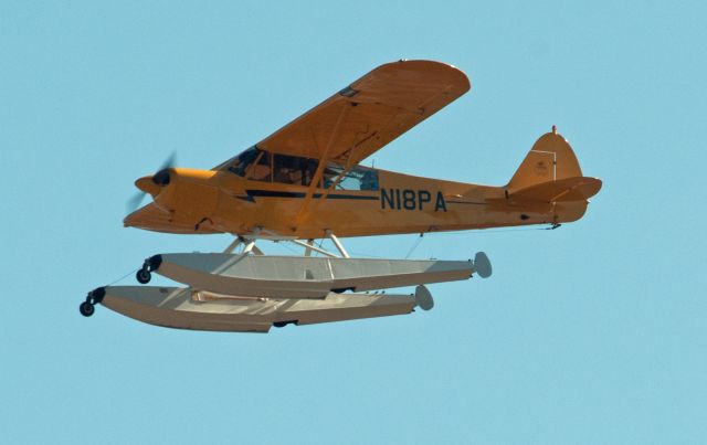 Piper L-21 Super Cub (N18PA) - Departing 27 at Carson City