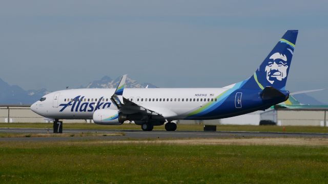 Boeing 737-800 (N581AS) - ASA9801 during its takeoff roll on Rwy 34L for a ferry flight to KSEA on 6/7/16. (ln 2259 / cn 35188). The aircraft was at ATS for maintenance.