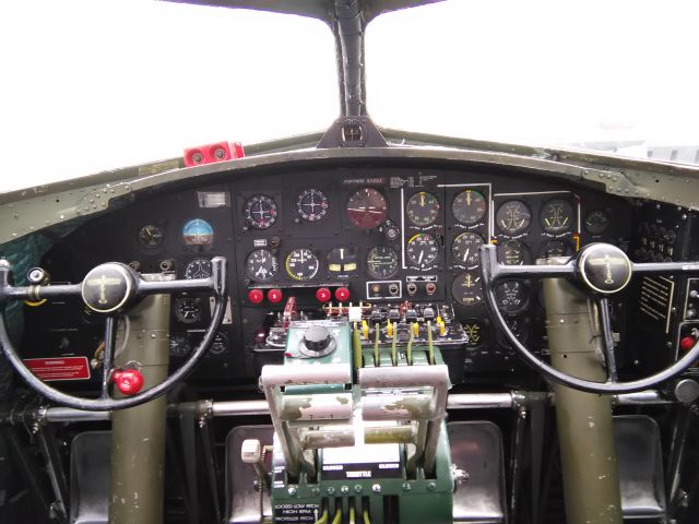 Boeing B-17 Flying Fortress (N9323Z) - Boeing B-17G Flying Fortress "Sentimental Journey" cockpit. Seen at CYPQ on July 14, 2017.