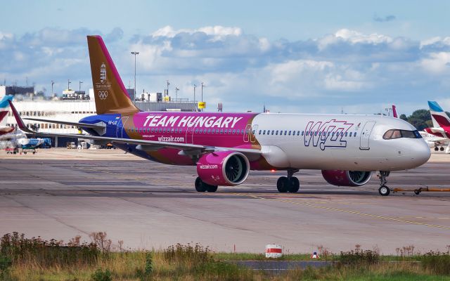 Airbus A321 (HA-LGI) - with the soccer team on boardbr /painted in "Team Hungary" special colours