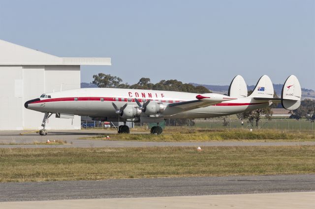 Lockheed EC-121 Constellation (VH-EAG) - Newly repainted Historical Aircraft Restoration Society (VH-EAG) Lockheed Super Constellation Connie parked at Wagga Wagga Airport.