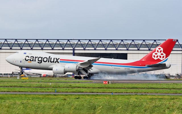 BOEING 747-8 (LX-VCC) - cargolux b747-8r7(f) lx-vcc landing at shannon from jfk 2/10/17.