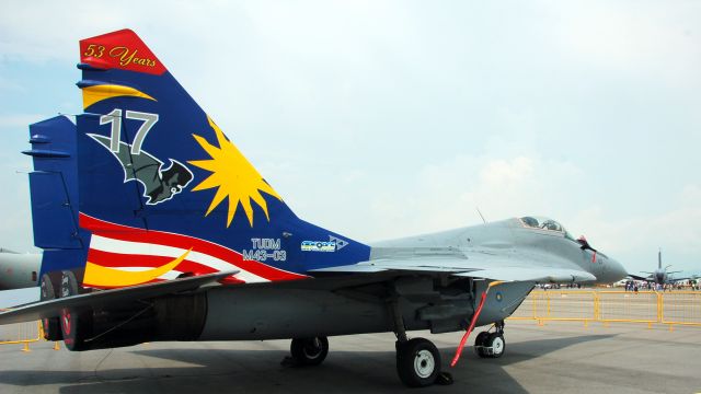 — — - MiG-29 "SMOKEY BANDIT 1" static display at the 2012 Singapore Air Show