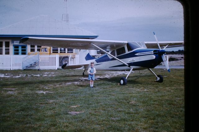 Cessna 170 (VH-BVA) - C170, BVA parked in front of aeradio, circa 1957