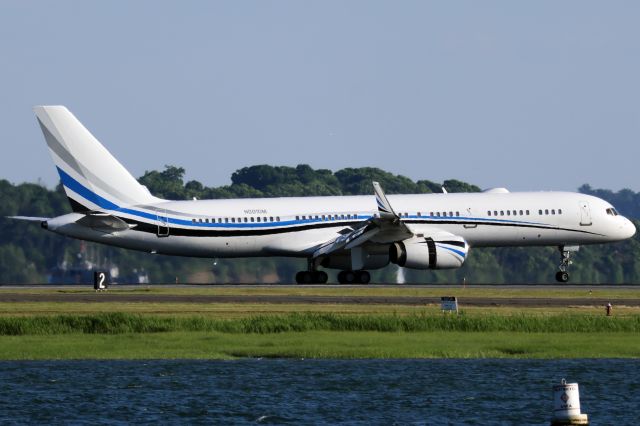 Boeing 757-200 (N801DM) - Dallas Mavericks arriving to Boston to play the Celtics in game 5 of the NBA finals.