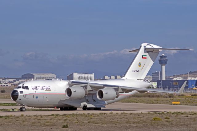 Boeing Globemaster III (KAF342) - Kuwait AirForce C17 taxiing in Athens for take off.