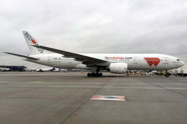 Boeing 777-200 (VP-BMR) - Parked on Stand 253 on 23-Dec-21 prior to operating flight RWZ8858 to UUDD.