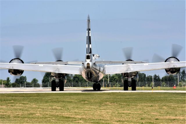 Boeing B-29 Superfortress (N529B) - Fifi awaiting departure Runway 21 Appleton 