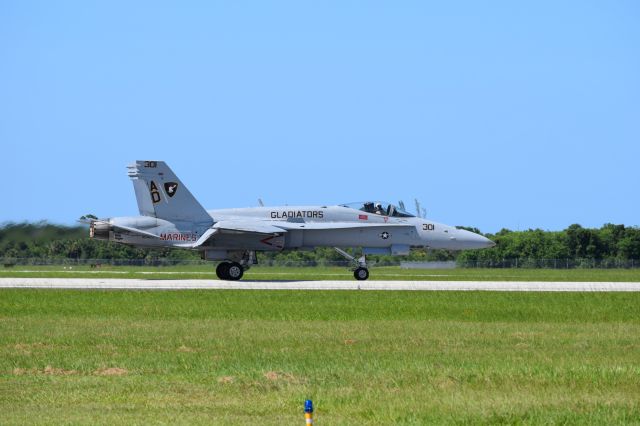 McDonnell Douglas FA-18 Hornet (16-3429) - F/A 18c landing after performance at Vero Beach Airshow 25JUN16 Gladiators VFA-106 NAS Oceana