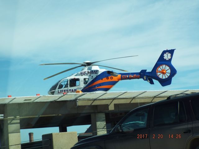 Eurocopter EC-635 (N831ME) - STAT MesEvac / Erie LifeStar 17 sitting on the pad brfore a flight to 30PN (UPMC Childrens Hospital of Pittsburgh).