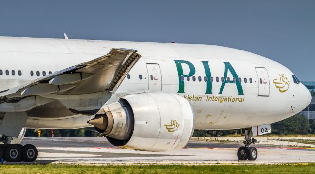 BOEING 777-200LR (AP-BGZ) - A PIA 772 holds short of runway 06L and departure to Jinnah International