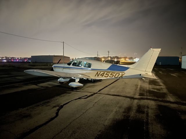 Piper Cherokee (N4550X) - Sitting on the ramp after a night flight. 